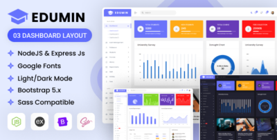 EduMin - NodeJs Education Admin Dashboard Bootstrap Template