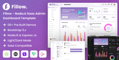 Fillow - Node Js Saas Admin Dashboard Template