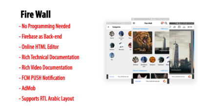 Fire Wall Native Android HD Wallpaper App with Firebase Back-end