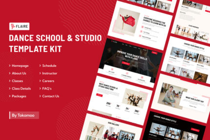 Flaire Dance School & Studio Elementor Template Kit