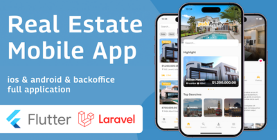 Flutter Real Estate Mobile App with Admin Panel Flutter & Laravel 9