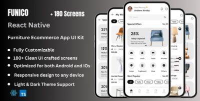 Funico - Furniture Ecommerce React Native Expo App Ui Kit