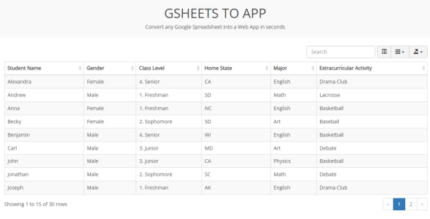 GSheets to App