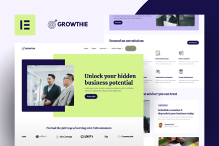 Growthie - Business Coach Elementor Template Kit