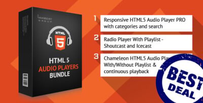 HTML5 Responsive Audio Players Bundle