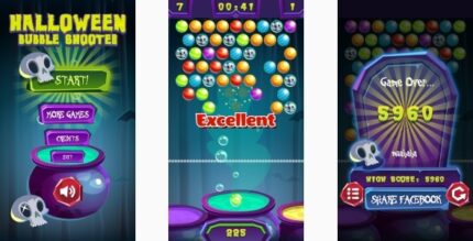 Halloween Bubble Shooter - HTML5 Game, Mobile Version+AdMob!!! (Construct 3 Construct 2 Capx)