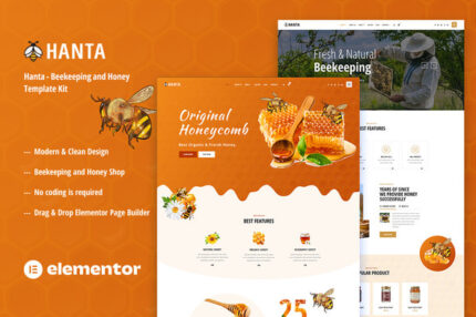 Hanta - Beekeeping & Honey Shop Elementor Template Kit