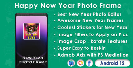 Happy New Year 2023 Photo Frame Editor App with Admob Ads