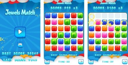 Jewels Match - HTML5 Game + Mobile + AdMob (Construct 3 Construct 2 Capx)