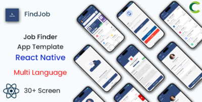 Job Finder & Resume App Template in React Native FindJob Multi Language