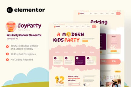 JoyParty - Kids Party Planner Elementor Template Kit