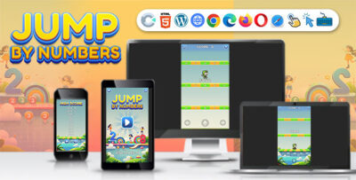 Jump by Numbers Game ( Construct 3 C3P HTML5 ) Kids Educational Game