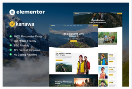 Kanawa - Modern Travel Blog Elementor Template Kit