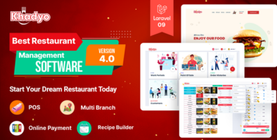 Khadyo - Restaurant Management Software and Restaurant POS with Online Food Ordering Website v4.1.0