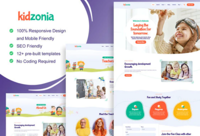 Kidzonia - Kindergarten & Child Care Elementor Template Kit