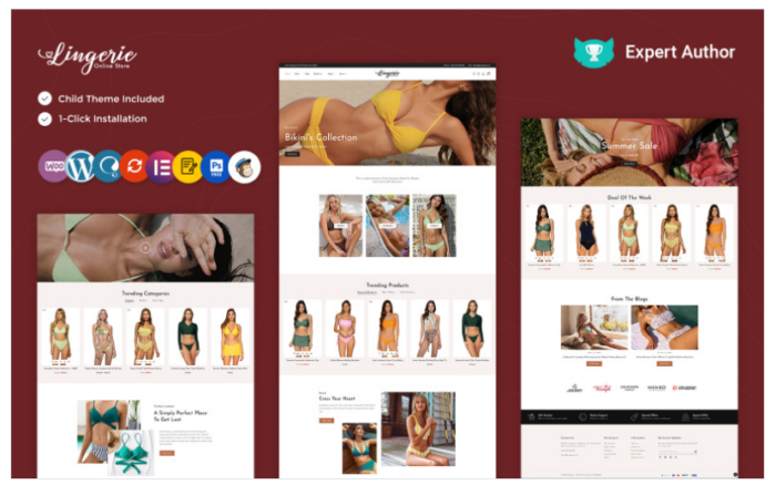 Lingerie - Lingerie, Ladies Wear, Shapewear, Swimwear & Bikini Store Elementor WooCommerce Theme