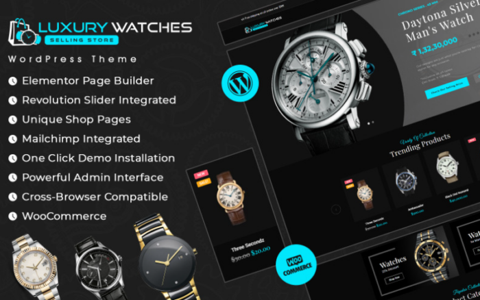 Luxury Watches Selling Store Elementor Woocommerce Theme