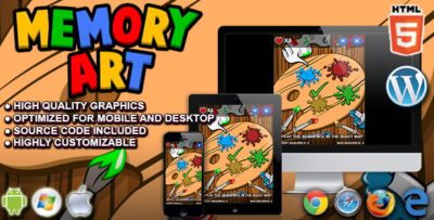 Memory Art (Simon game clone) - HTML5 Game