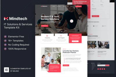 Mindtech - IT Solutions & Services Company Elementor Template Kit