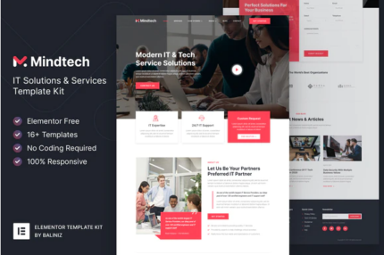 Mindtech – IT Solutions & Services Company Elementor Template Kit