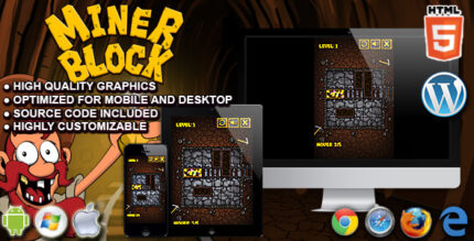 Miner Block - HTML5 Puzzle Game