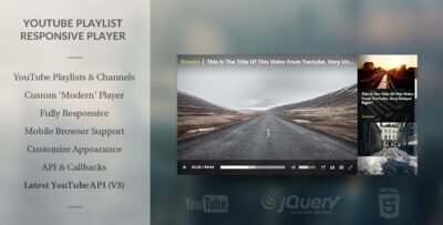 Modern HTML5 Responsive Youtube Playlist Player