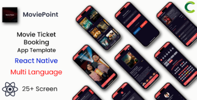 Movie Ticket Booking App Template in React Native BookMyShow Clone Multi Language