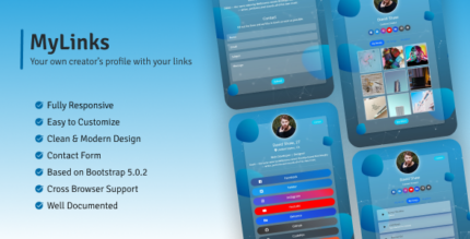 MyLinks - Creator's Profile w Contact Form Social Links Profile Page