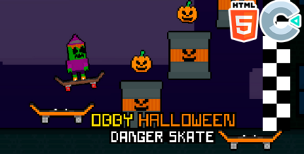 Obby Halloween Danger Skate - HTML5 Game - Construct 3