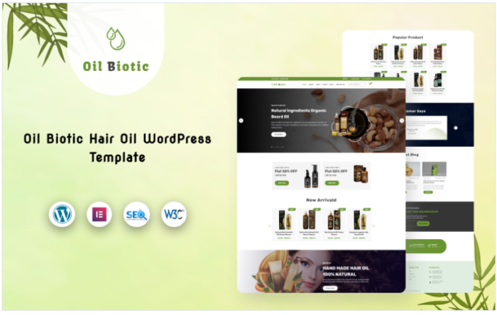 Oilbiotic - Hair Oil Wordpress Theme