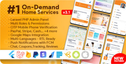 On-Demand Home Services, Business Listing, Handyman Booking with Admin Panel