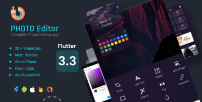 Photo Editor Text on Photo Flutter App + Flutter Web Admin Panel