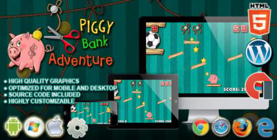 PiggyBank Adventure - HTML5 Construct 2 Physic Game