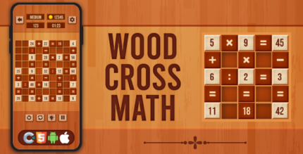 Premium game - Wood Cross Math - HTML5 Game, Construct 3