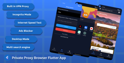 Private Proxy Browser Flutter App with proxy & multi-search engine