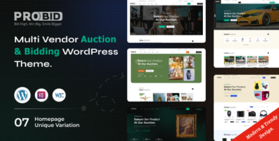 Probid - Multi Vendor Auctions WooCommerce WordPress Theme