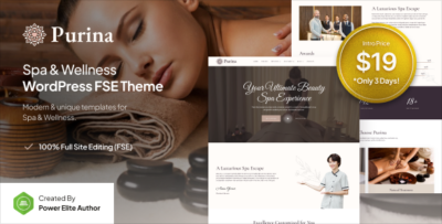 Purina - Spa & Wellness FSE WordPress Theme