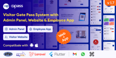 QuickPass - Visitor Gate Pass System with Admin Panel, Website & Employee App