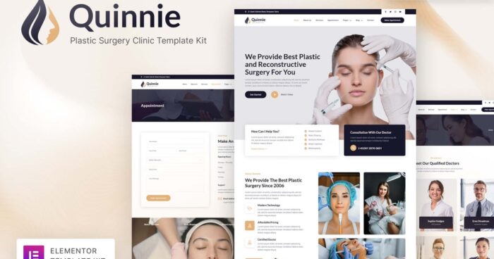 Quinnie – Plastic Surgery Clinic Elementor Template Kit