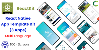 ReactKit - React Native UI Kit - 3 Apps