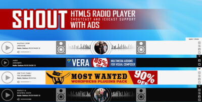 SHOUT HTML Radio Player With Ads