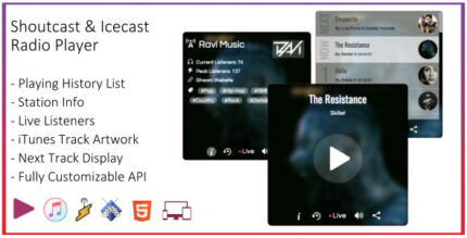 SHOUTcast and Icecast Radio Web Player