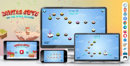 Santa's Gifts - On the space Islands Game (Construct C3P HTML5) Christmas Game