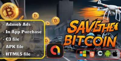 Save The Bitcoin Game- Action Game - HTML5, Construct 3