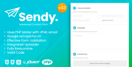 Sendy Advanced Contact Form with File Uploader