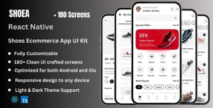 Shoea - Sneakers & Shoes Ecommerce React Native Expo App Ui Kit