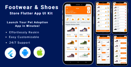 Shoes Store App -Footwear eCommerce Store Flutter Mobile App Ui Kit Template Android & iOS