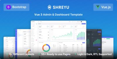 Shreyu - Vue 3 Admin & Dashboard Template