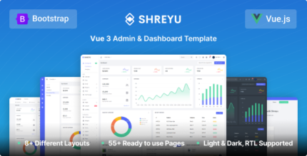 Shreyu - Vue 3 Admin & Dashboard Template