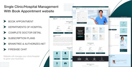 Single ClinicHospital Management With Book Appointment website v1.2